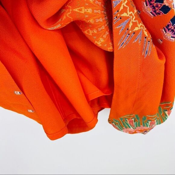 Anthropologie Halter Dress Small 6 orange paisley - Picture 7 of 11